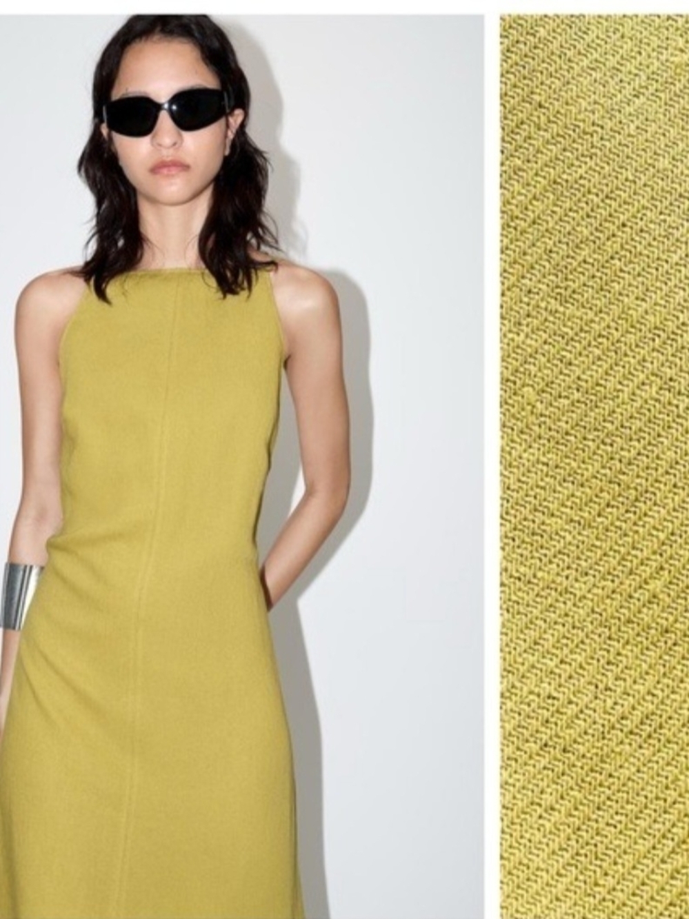 Zara Sleeveless Midi Dress in Olive